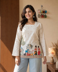 Gramya Kalamkari Cotton Short Kurti