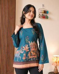 Chitralekha Kalamkari Mulmul Cotton Kurti