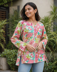 Surabhi Floral Garden Cotton Kurti