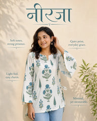Neerja Floral Bloom Side-Tie Kurti