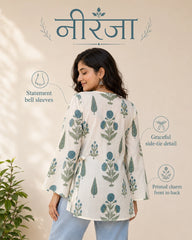 Neerja Floral Bloom Side-Tie Kurti