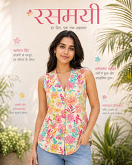 Rasmayi Floral Mulmul Cotton Kurti