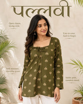 Pallavi Lotus Motif Lace-Up Kurti