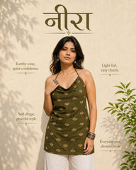Nira Hand Block Print Cotton Short Kurti