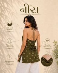 Nira Hand Block Print Cotton Short Kurti