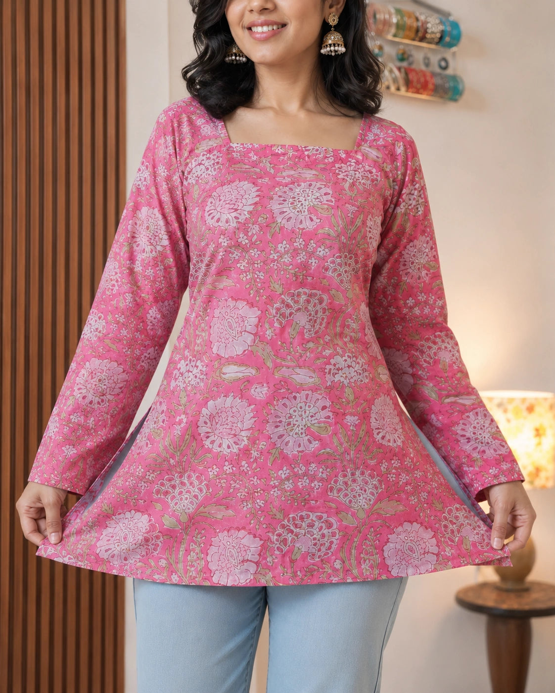Ragmanjari Bloom Floral Cotton Kurti