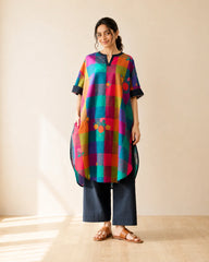 Echo Black Multicolor Cotton Kurti Set for Women