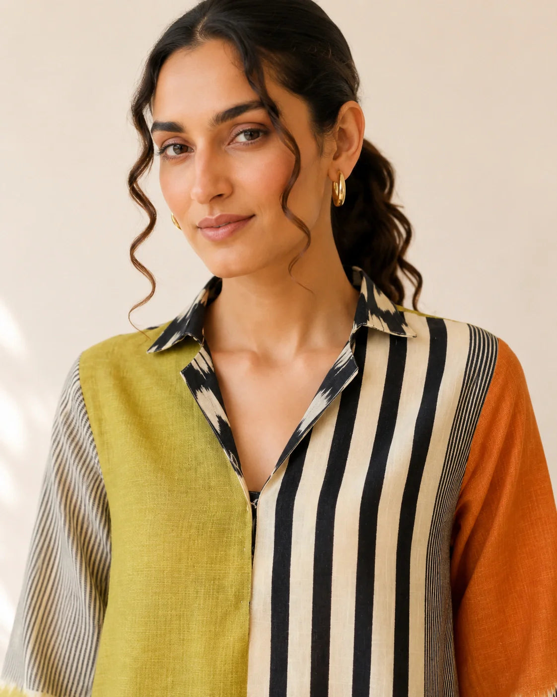 Retro Tangerine & Heena Cotton Kurti Set For Women