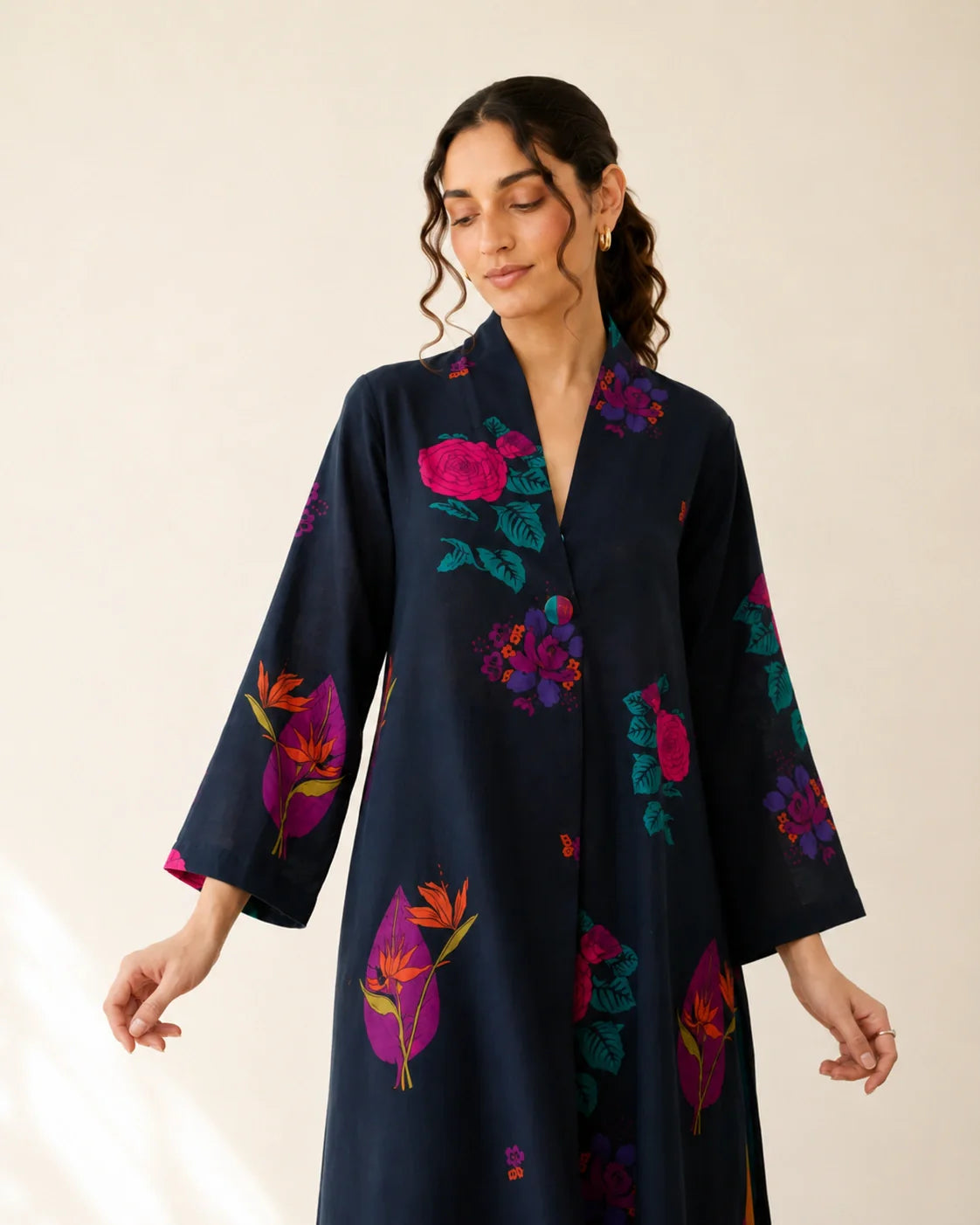 Potpourri Black Premium Cotton Kurti Set for Women