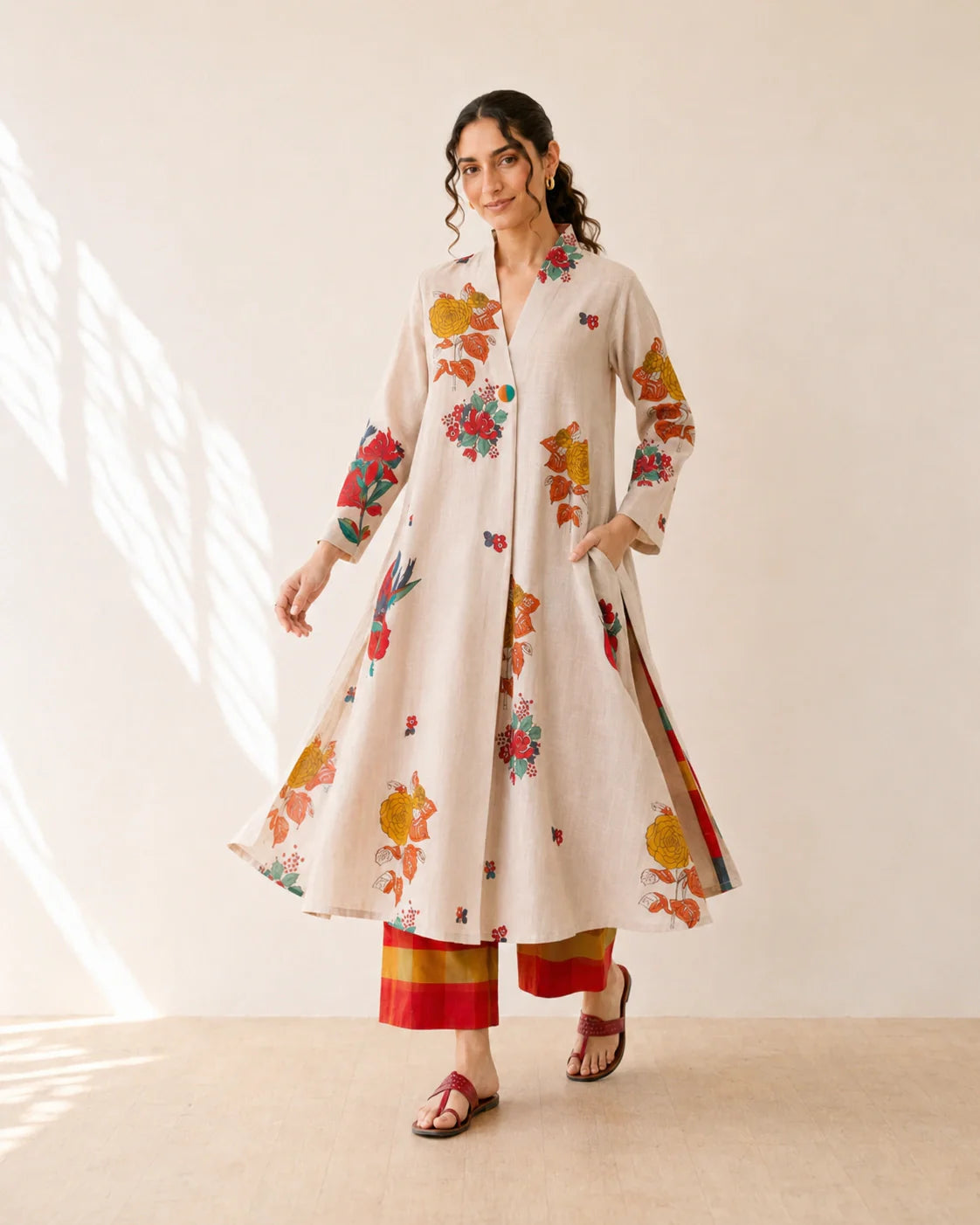 Potpourri Off White Cotton Kurti Set for Women