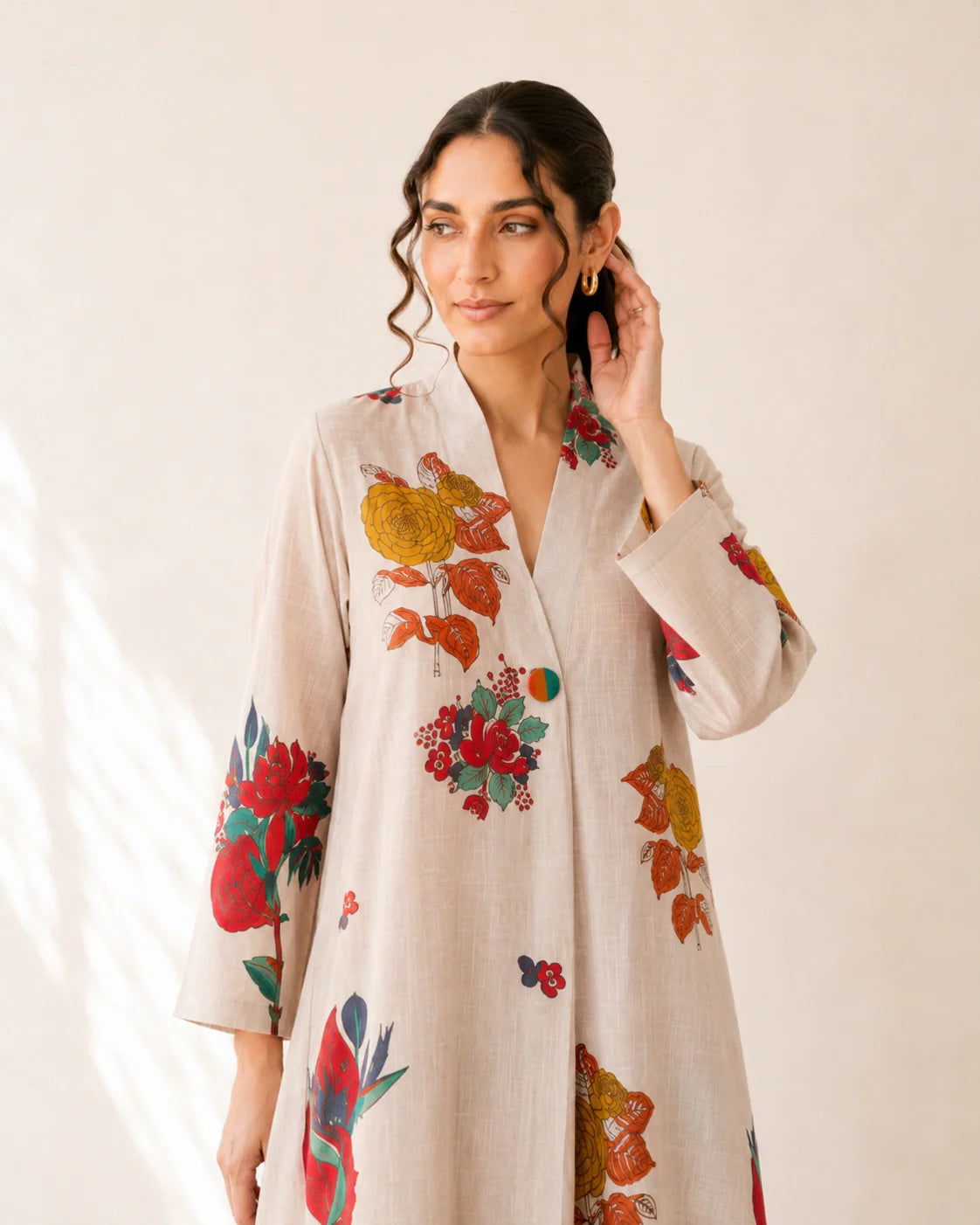 Potpourri Off White Cotton Kurti Set for Women