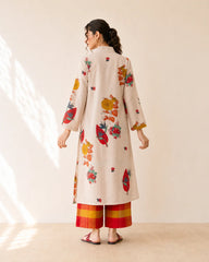 Potpourri Off White Cotton Kurti Set for Women