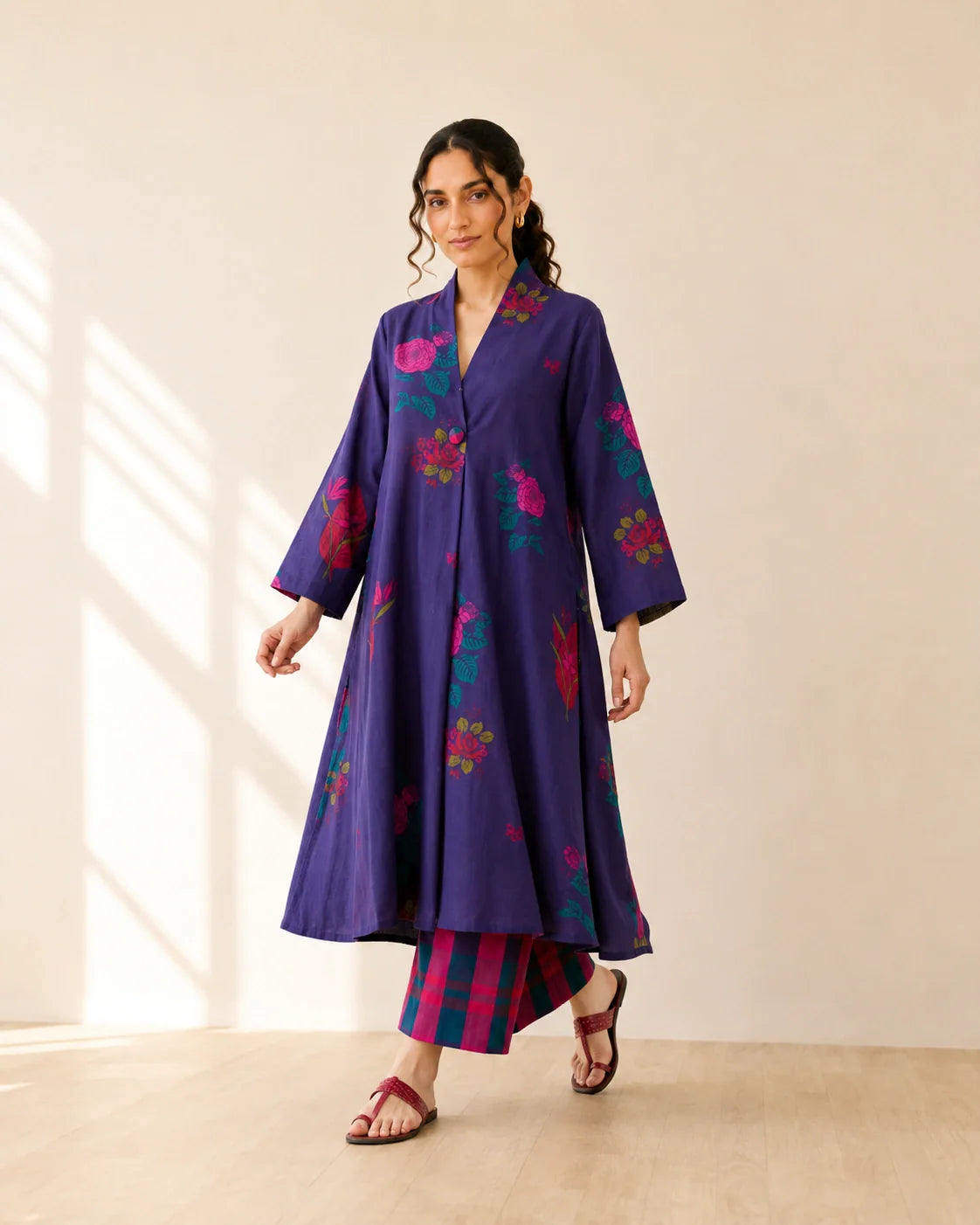 Potpourri Violet Cotton Kurti Set for Women