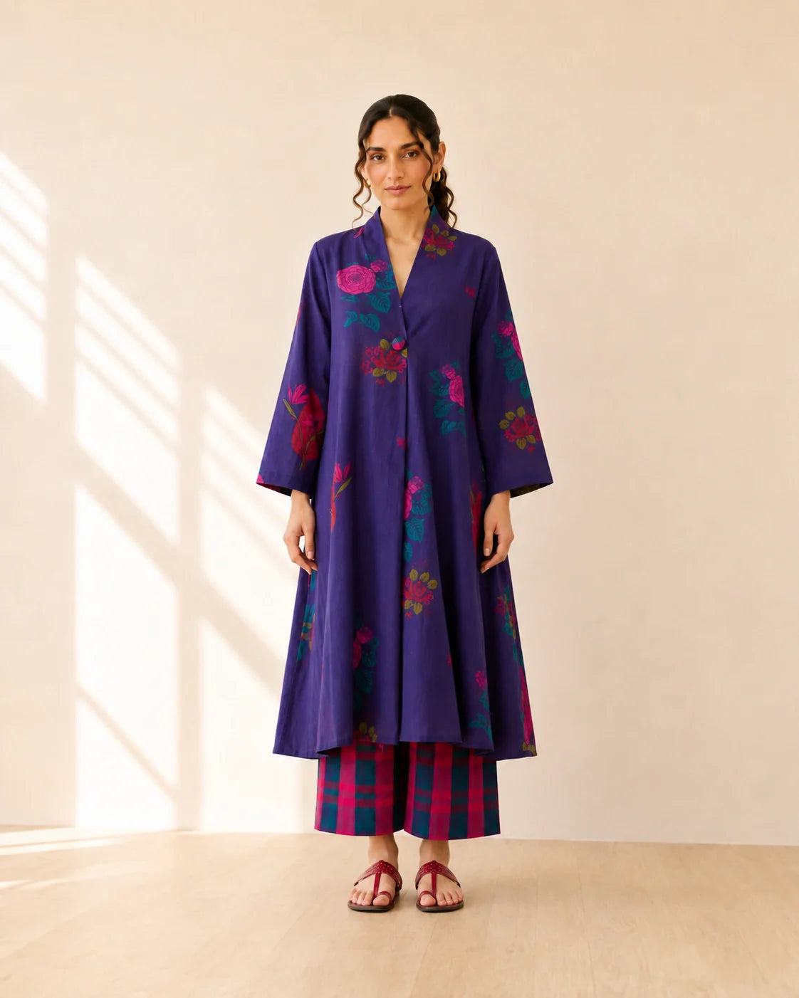 Potpourri Violet Cotton Kurti Set for Women