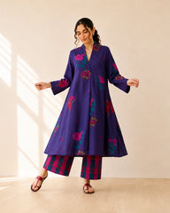 Potpourri Violet Cotton Kurti Set for Women