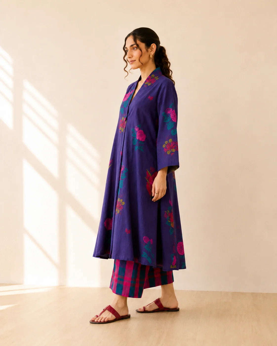 Potpourri Violet Cotton Kurti Set for Women