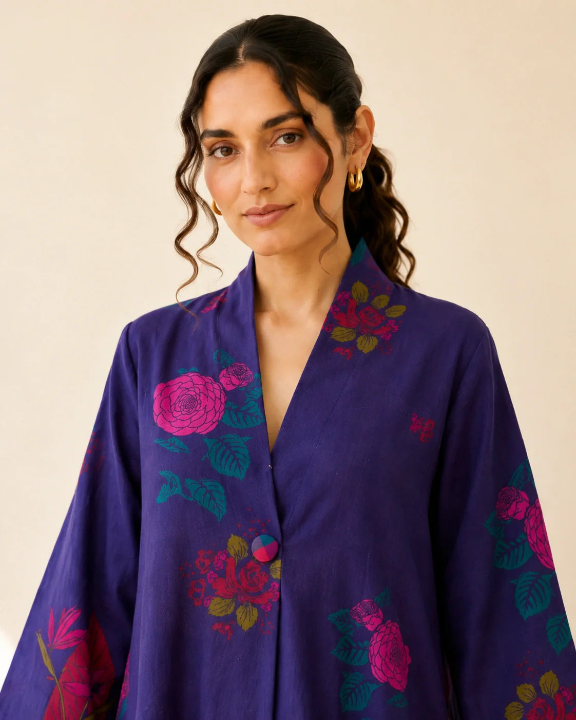 Potpourri Violet Cotton Kurti Set for Women