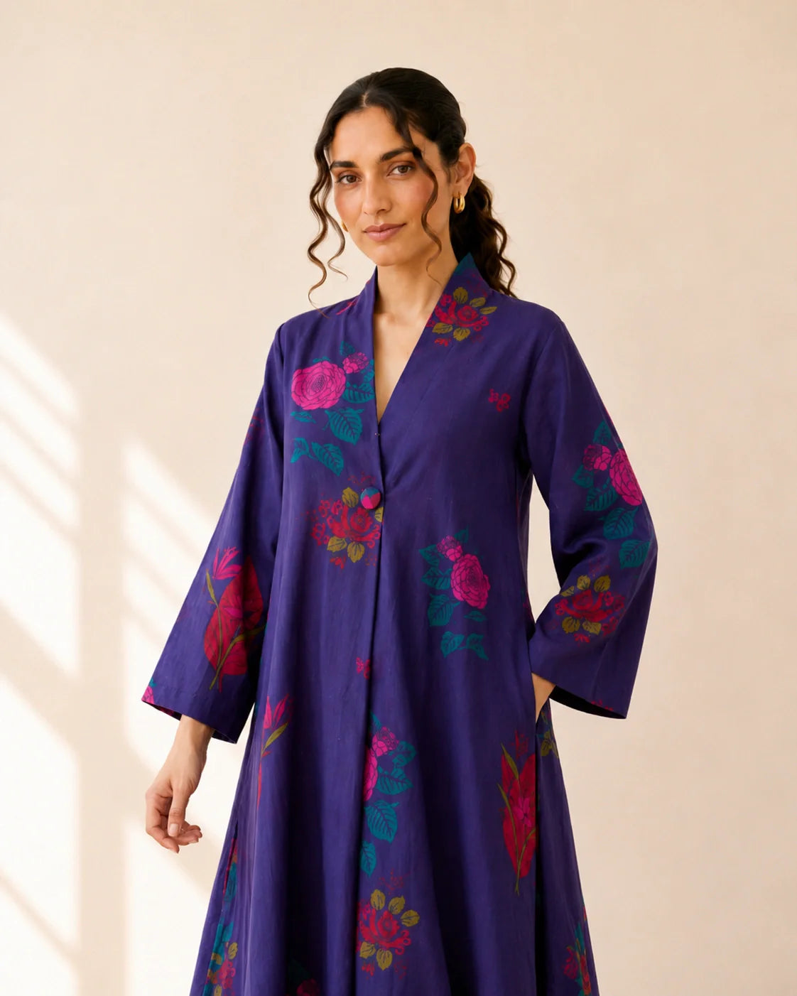 Potpourri Violet Cotton Kurti Set for Women