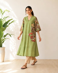 Morni Sage Green Cotton Kurti Set for Women