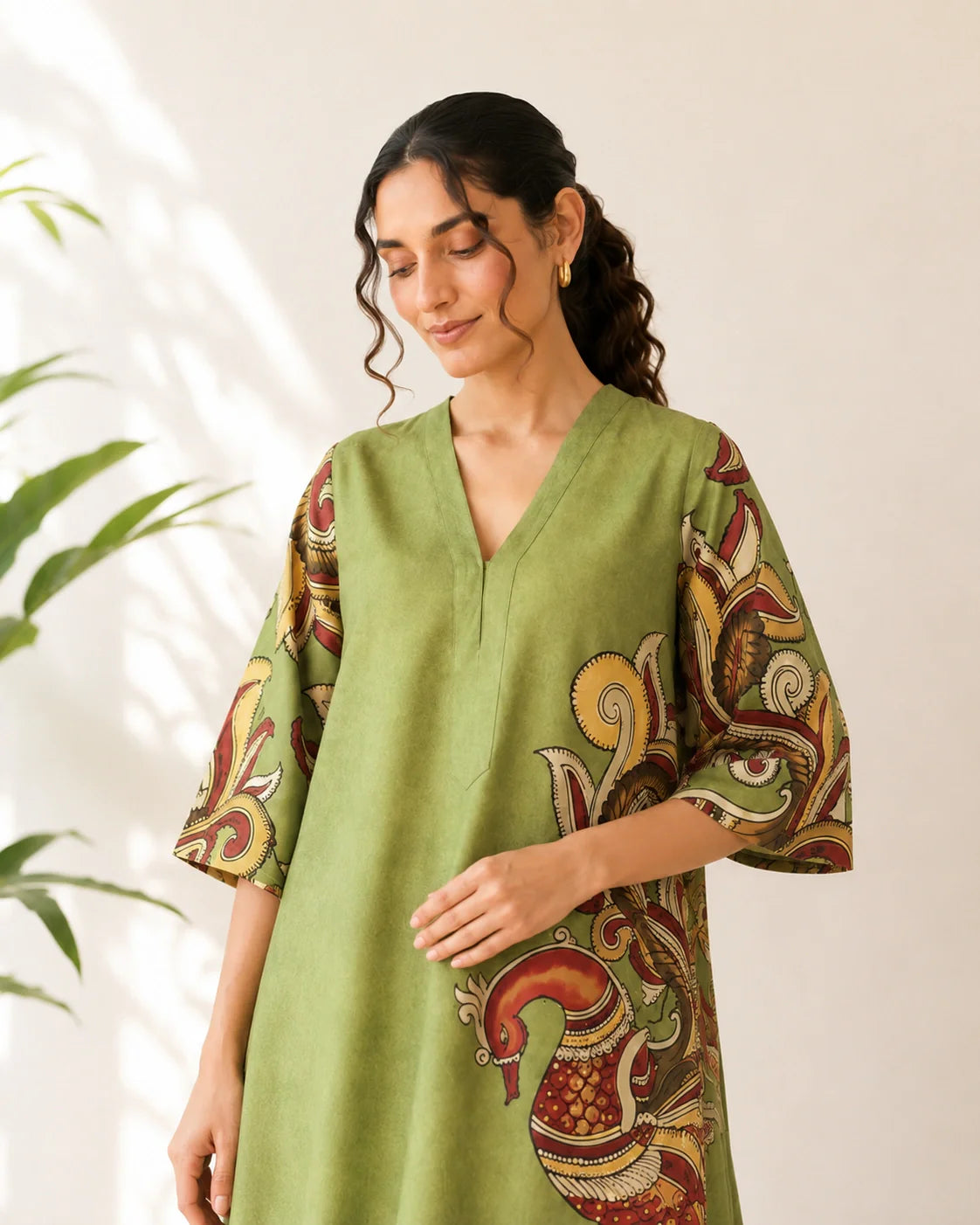 Morni Sage Green Cotton Kurti Set for Women