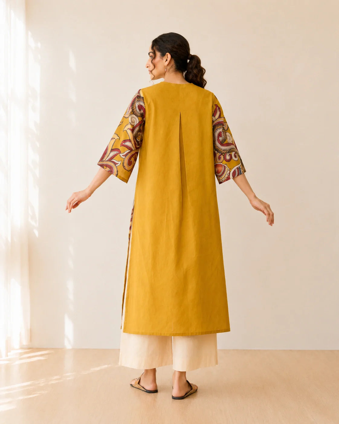 Morni Mustard Soft Cotton Kurti Set for Women