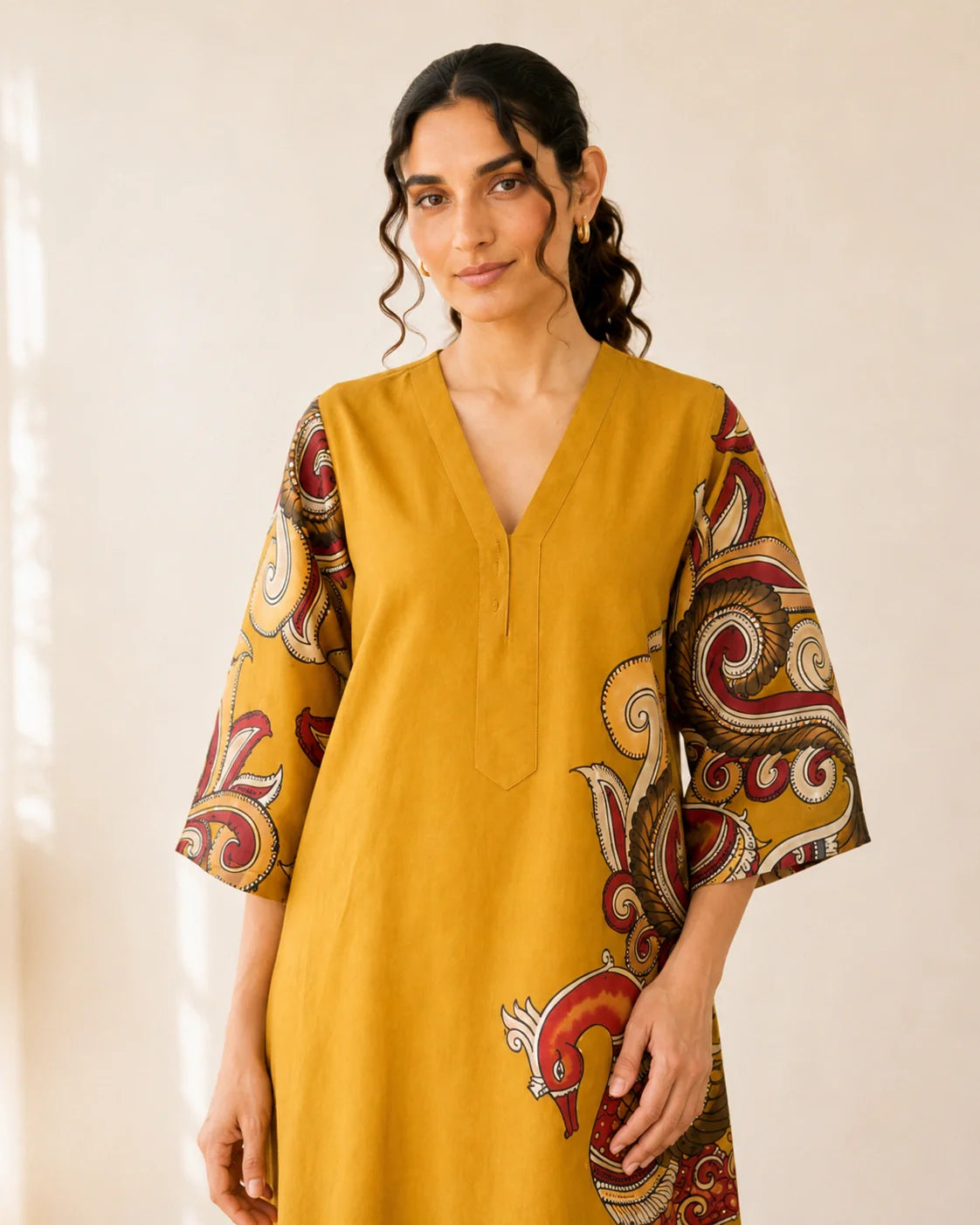 Morni Mustard Soft Cotton Kurti Set for Women
