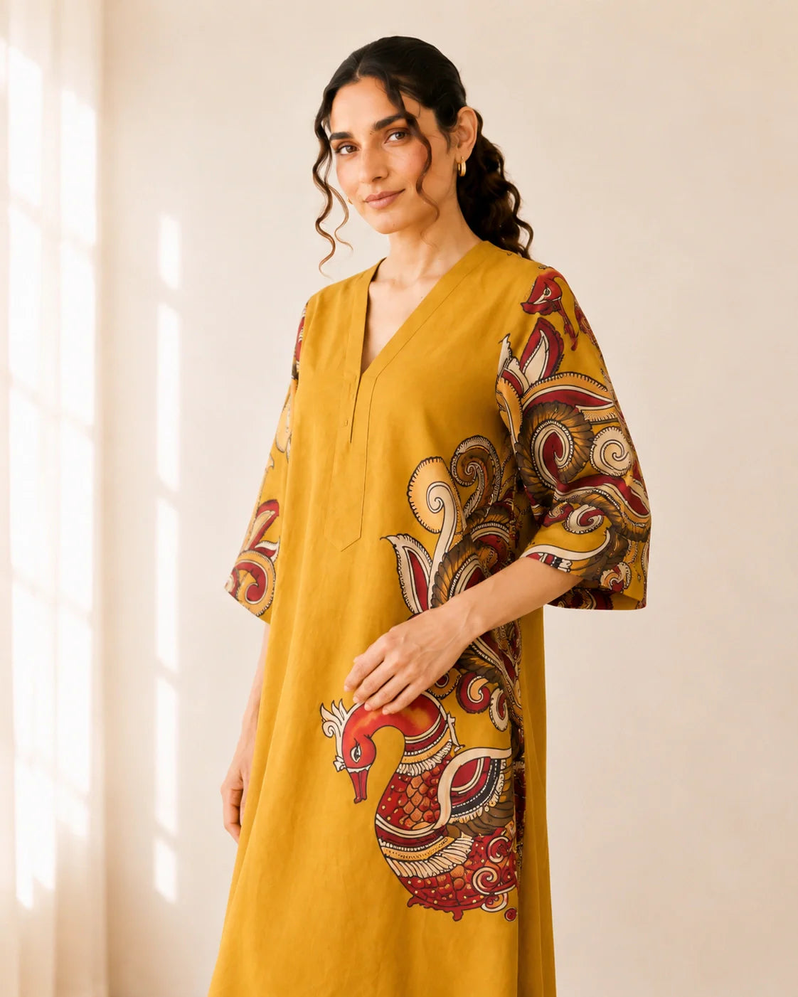 Morni Mustard Soft Cotton Kurti Set for Women