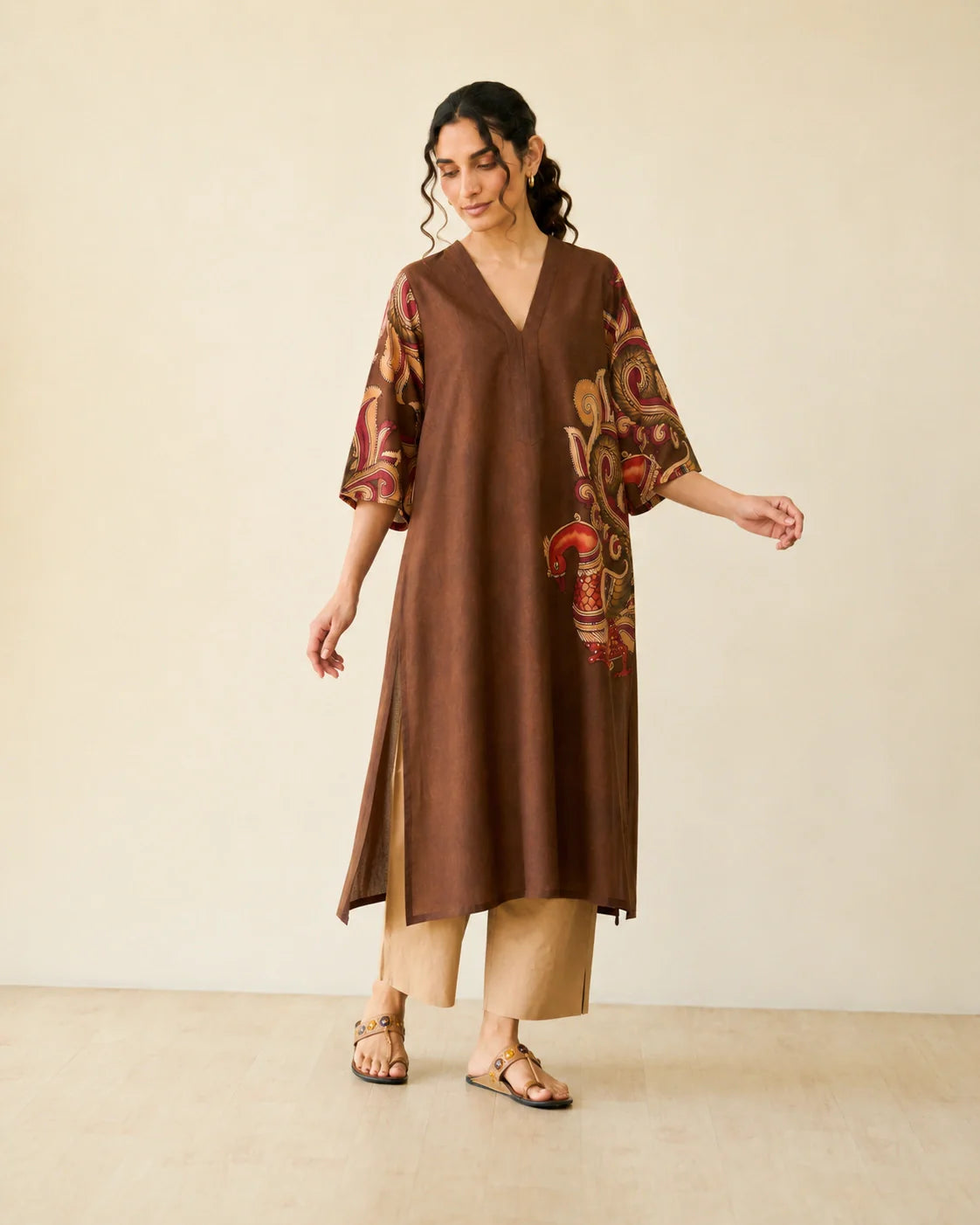 Morni Brown Soft Cotton Kurti Set for Women