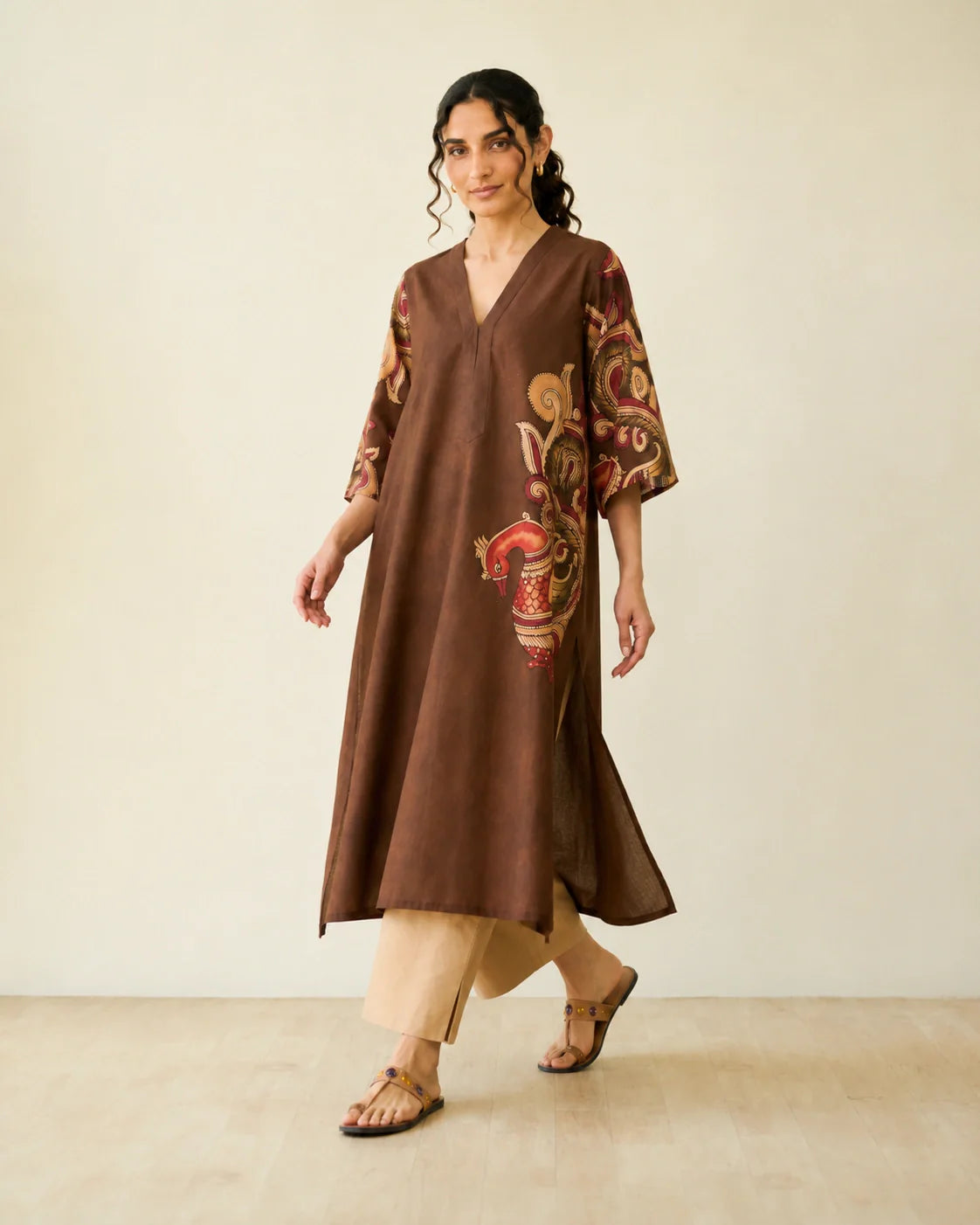 Morni Brown Soft Cotton Kurti Set for Women