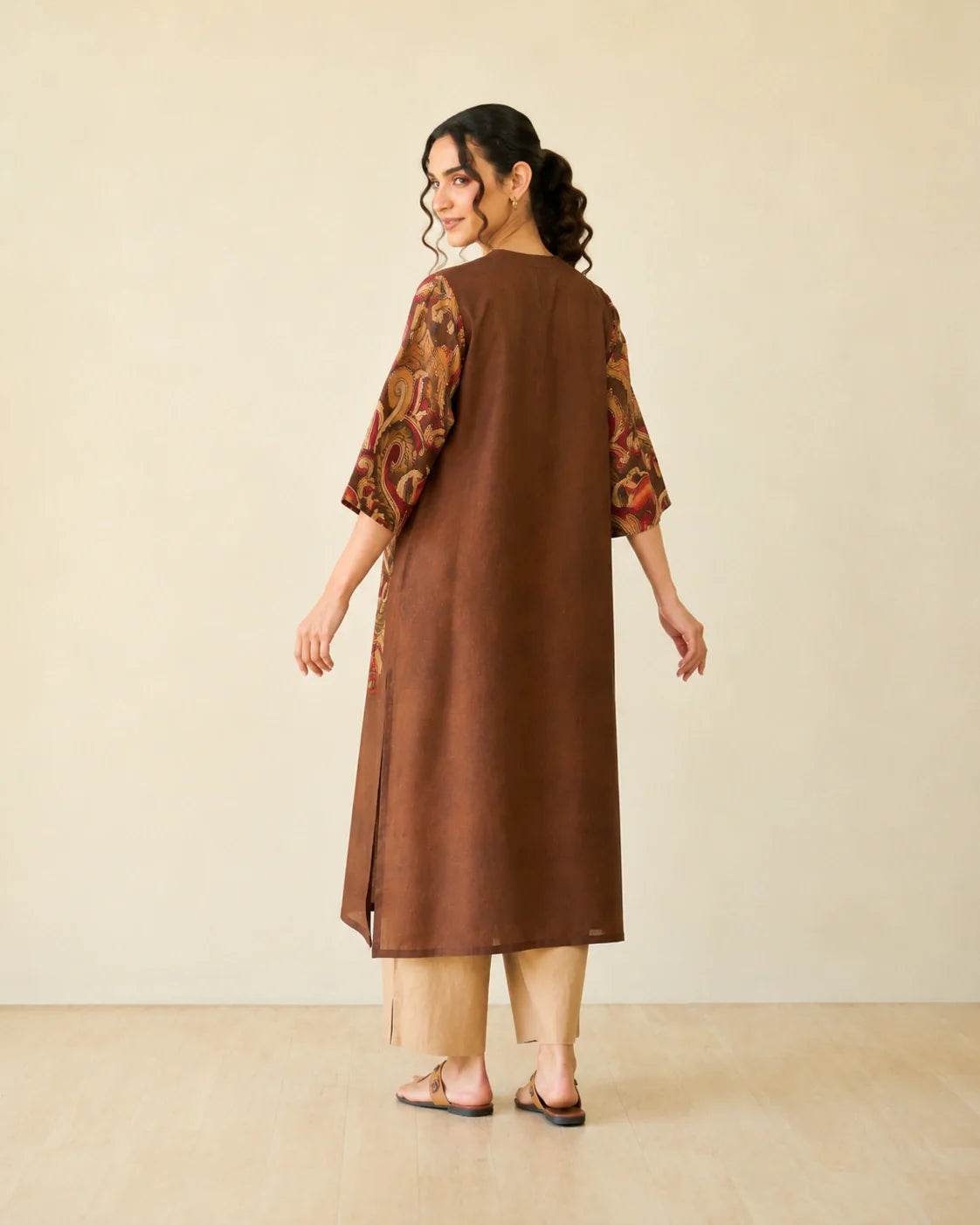 Morni Brown Soft Cotton Kurti Set for Women