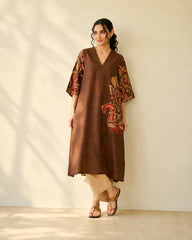 Morni Brown Soft Cotton Kurti Set for Women