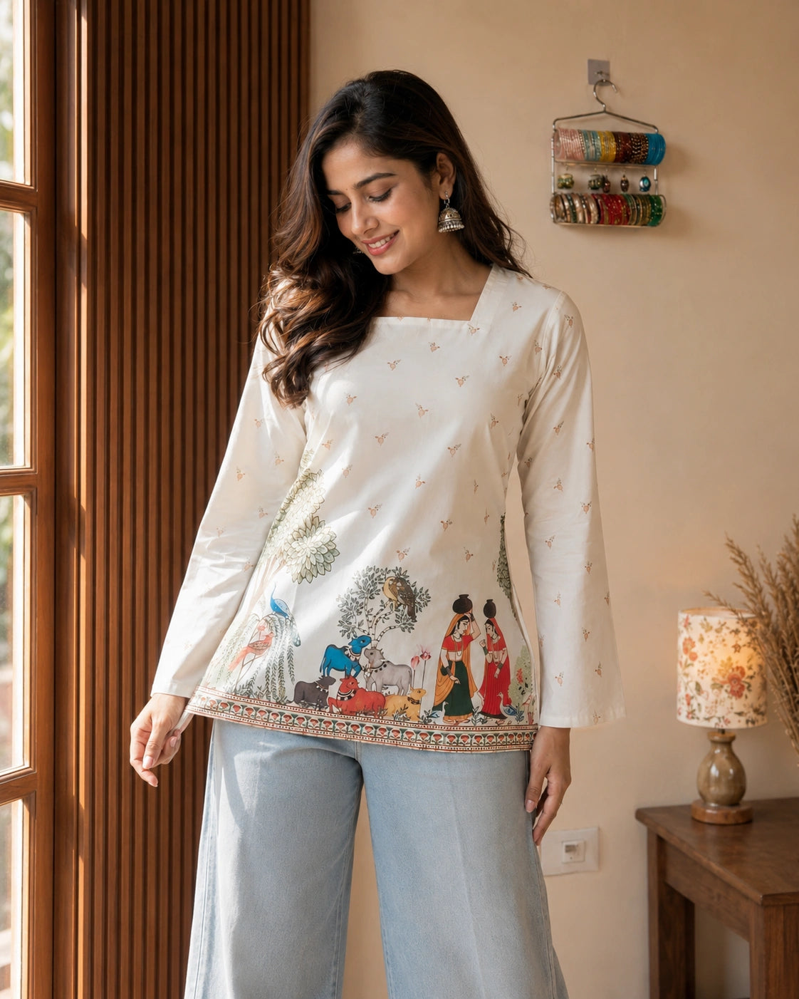 Gramya Kalamkari Cotton Short Kurti