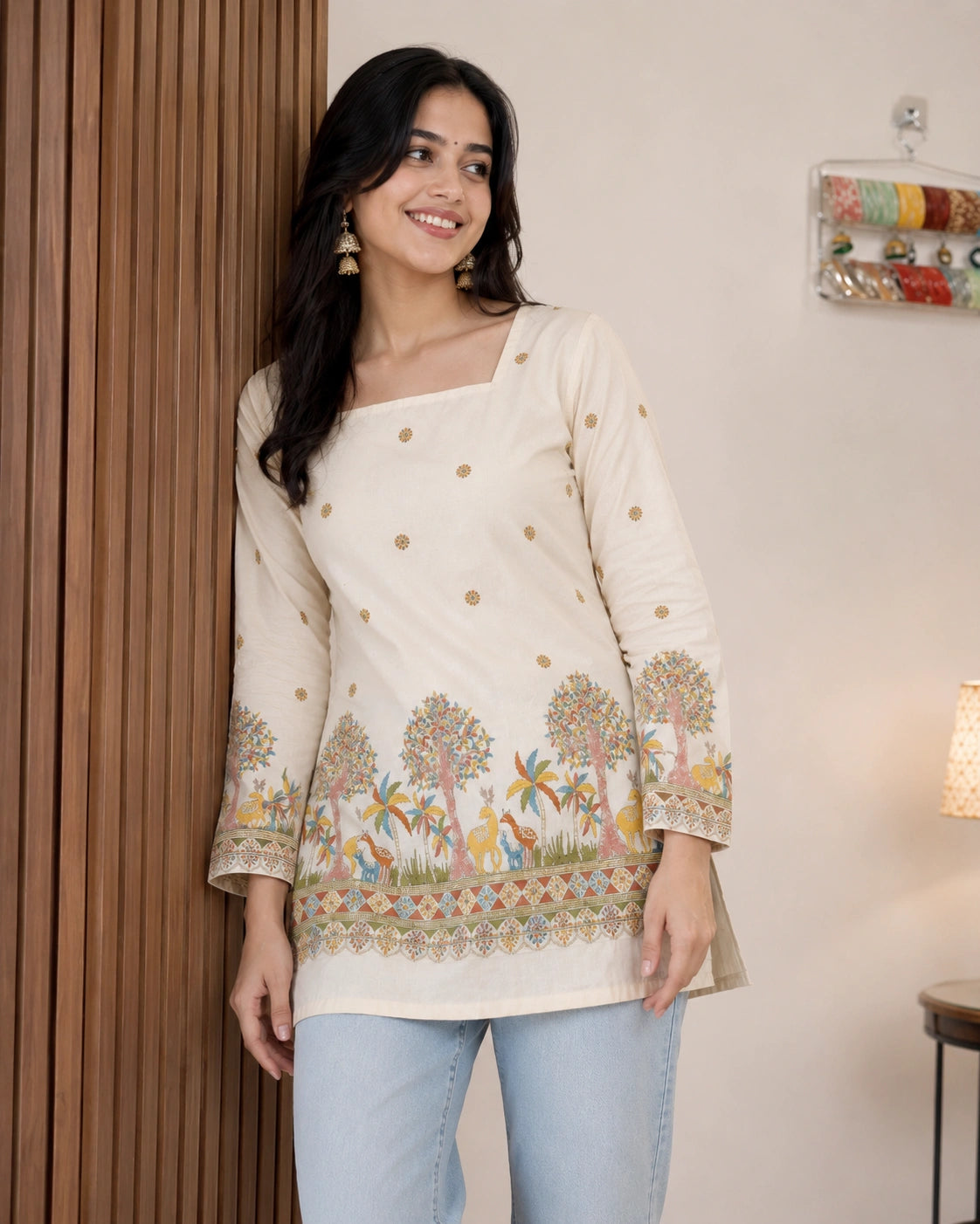 Vanya Nature-Inspired Kalamkari Cotton Kurti