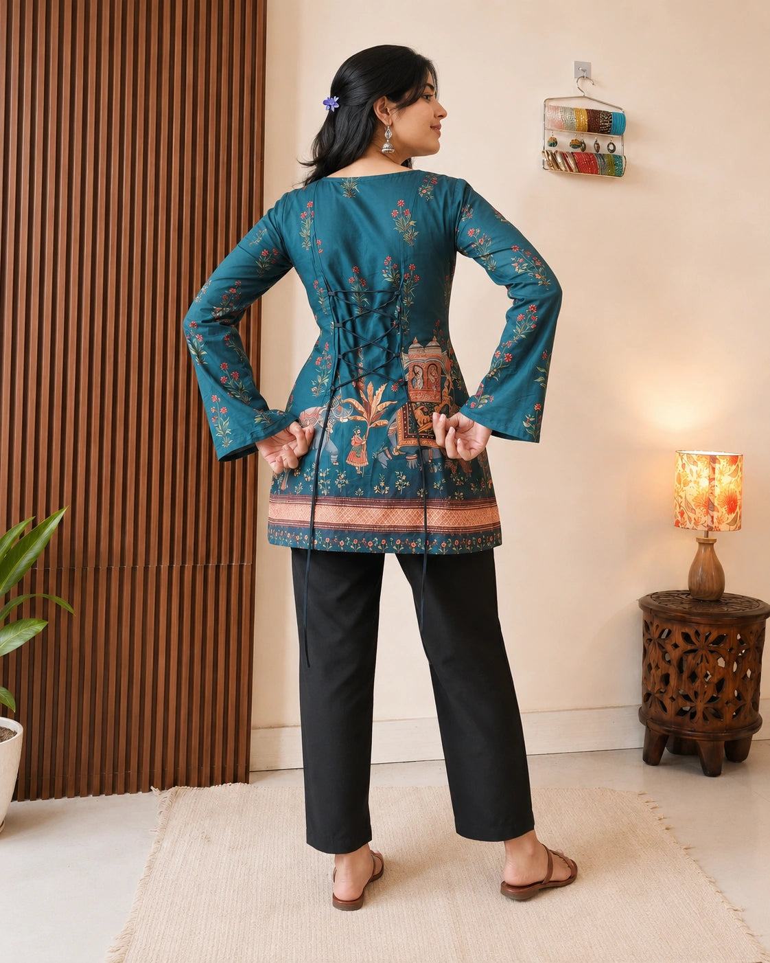 Chitralekha Kalamkari Mulmul Cotton Kurti