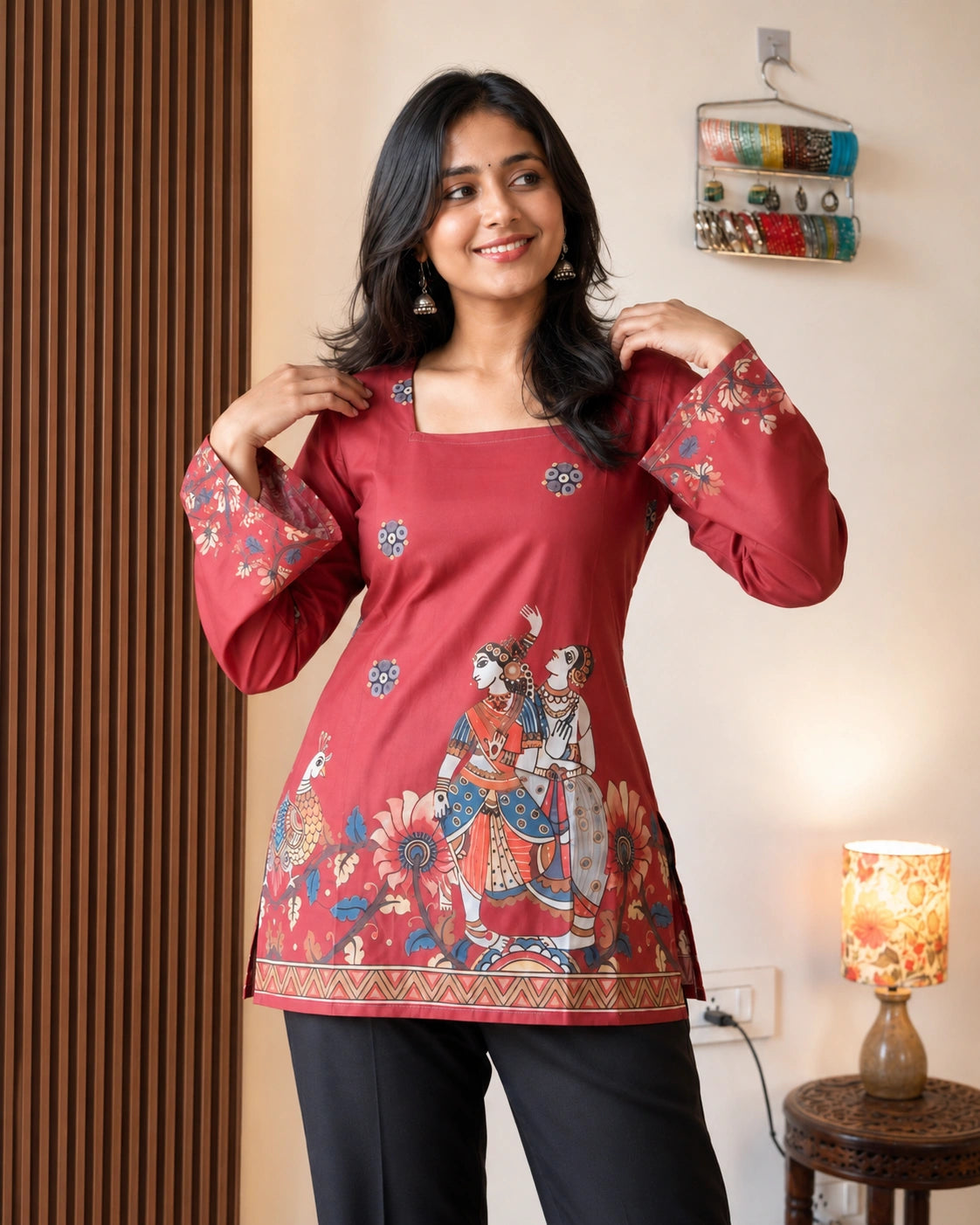 Rasika Kalamkari Mulmul Cotton Kurti