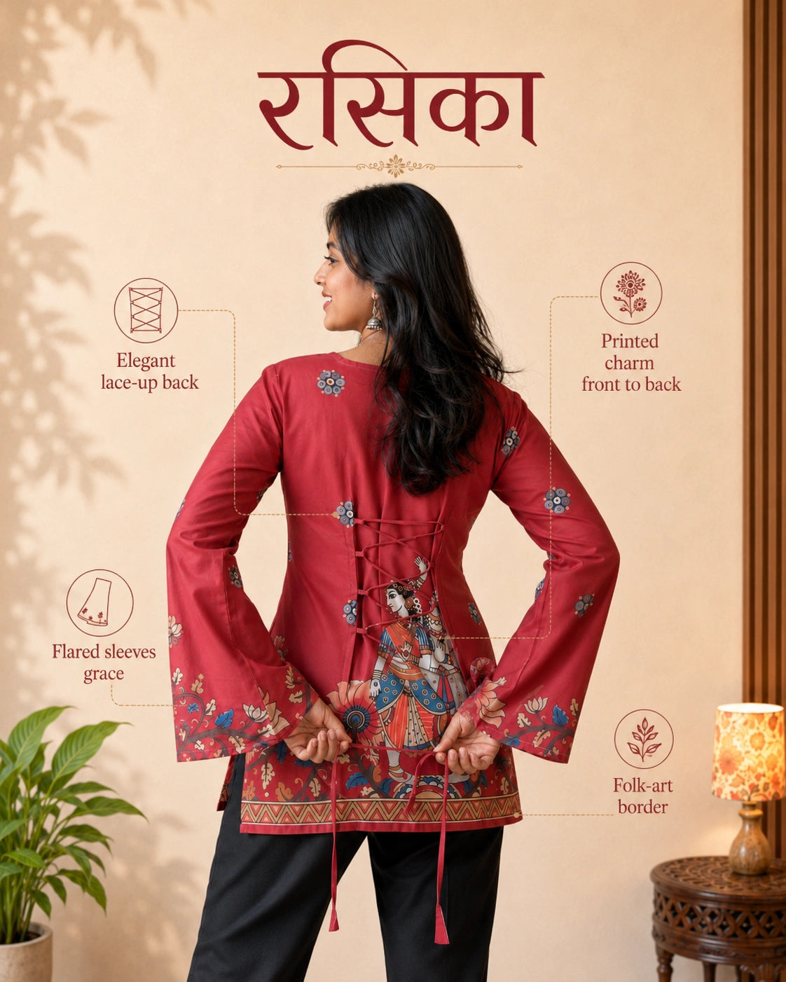 Rasika Kalamkari Mulmul Cotton Kurti