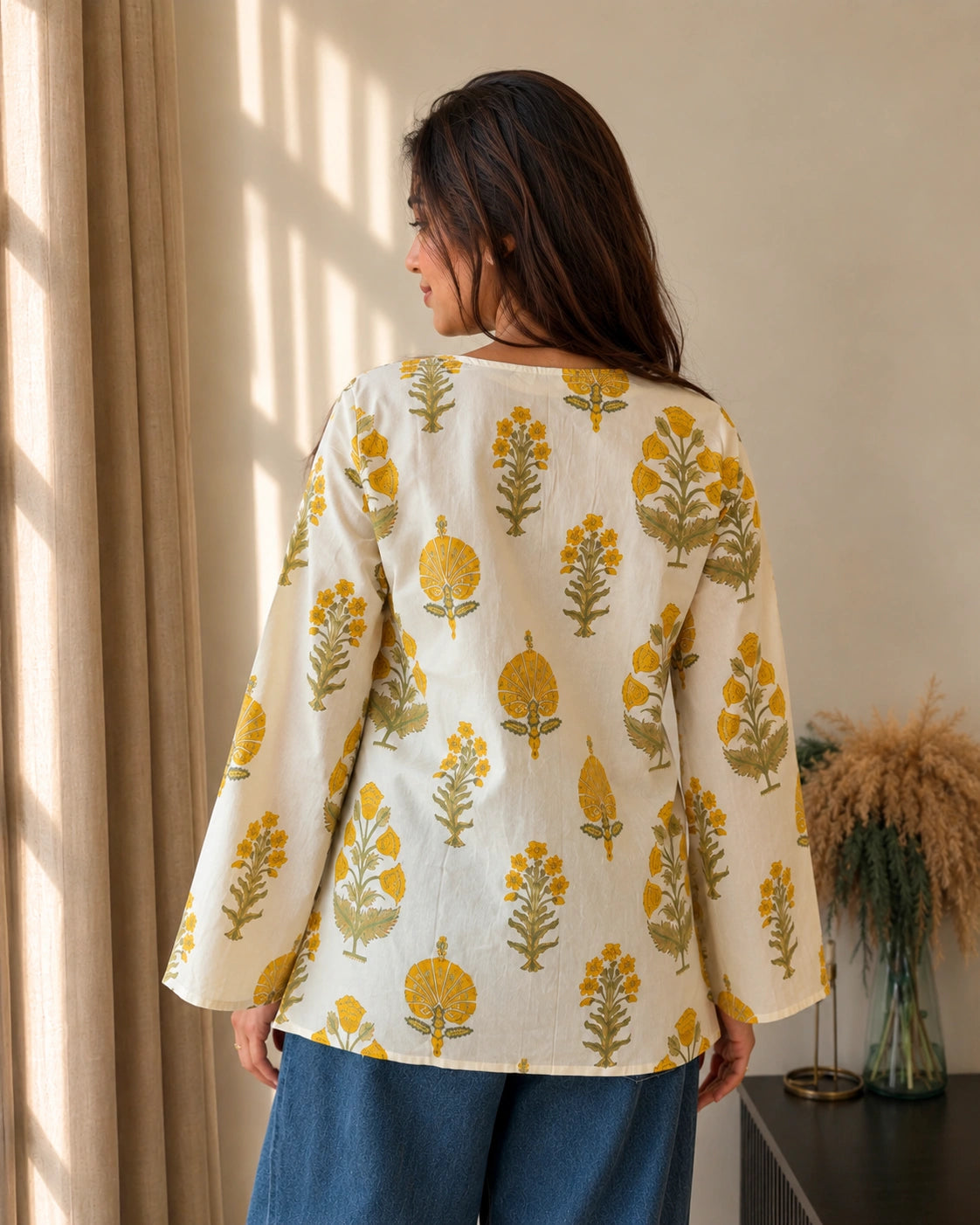 Vanika Botanical Printed Cotton Kurti