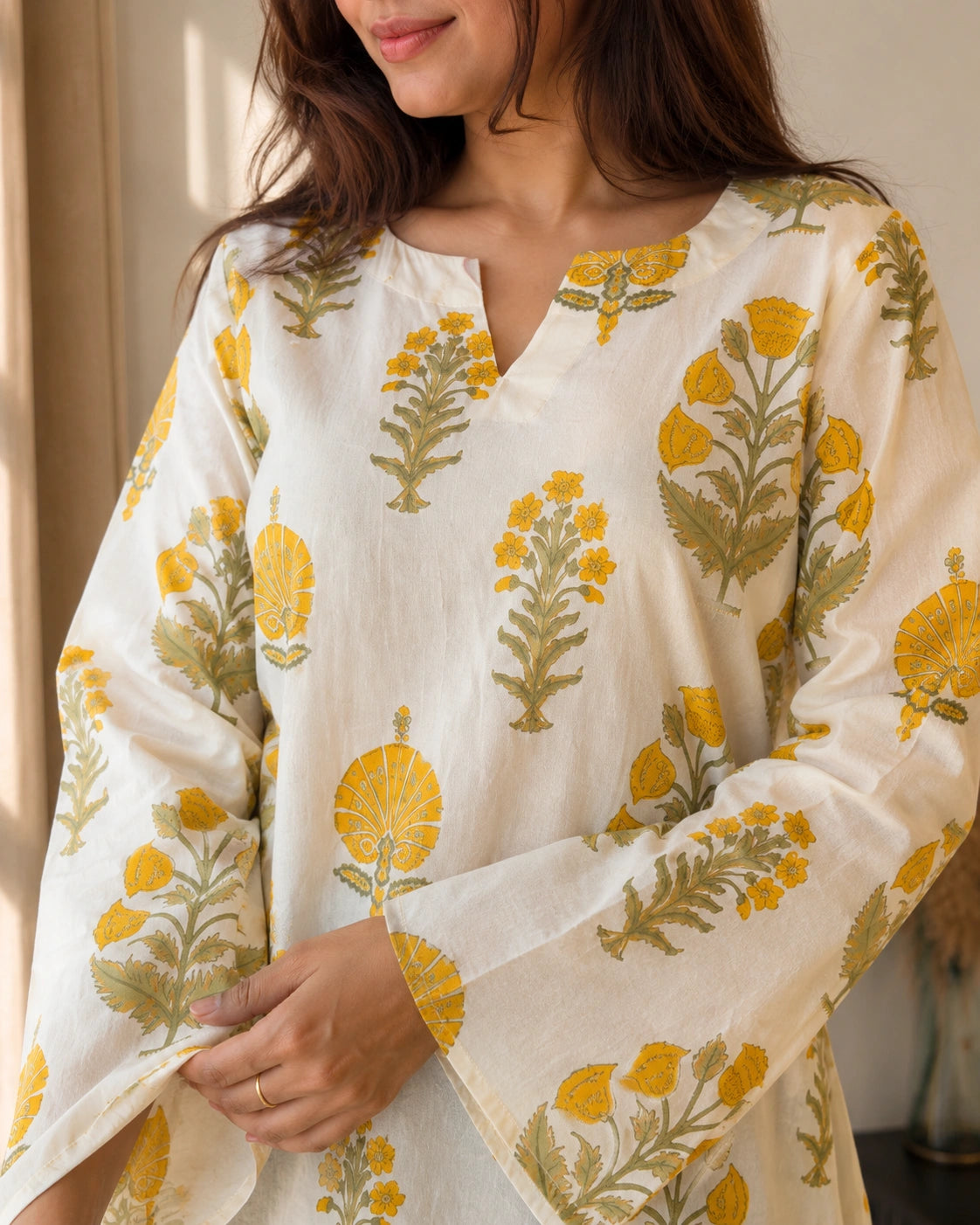 Vanika Botanical Printed Cotton Kurti