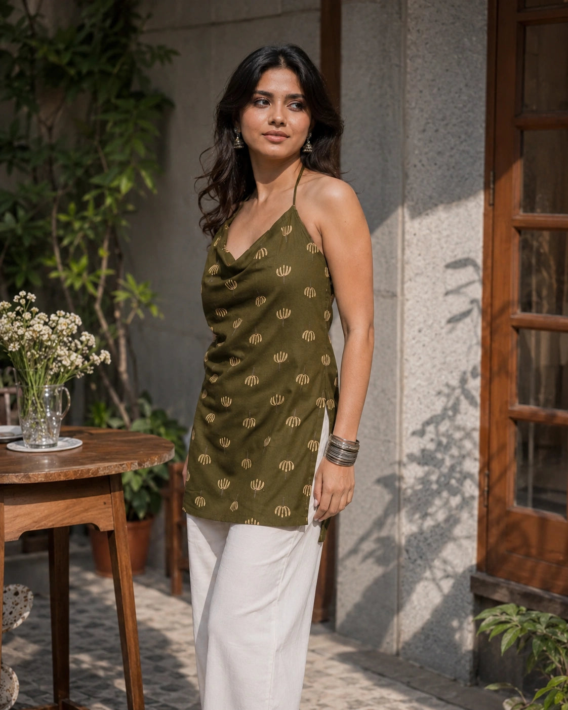 Nira Hand Block Print Cotton Short Kurti