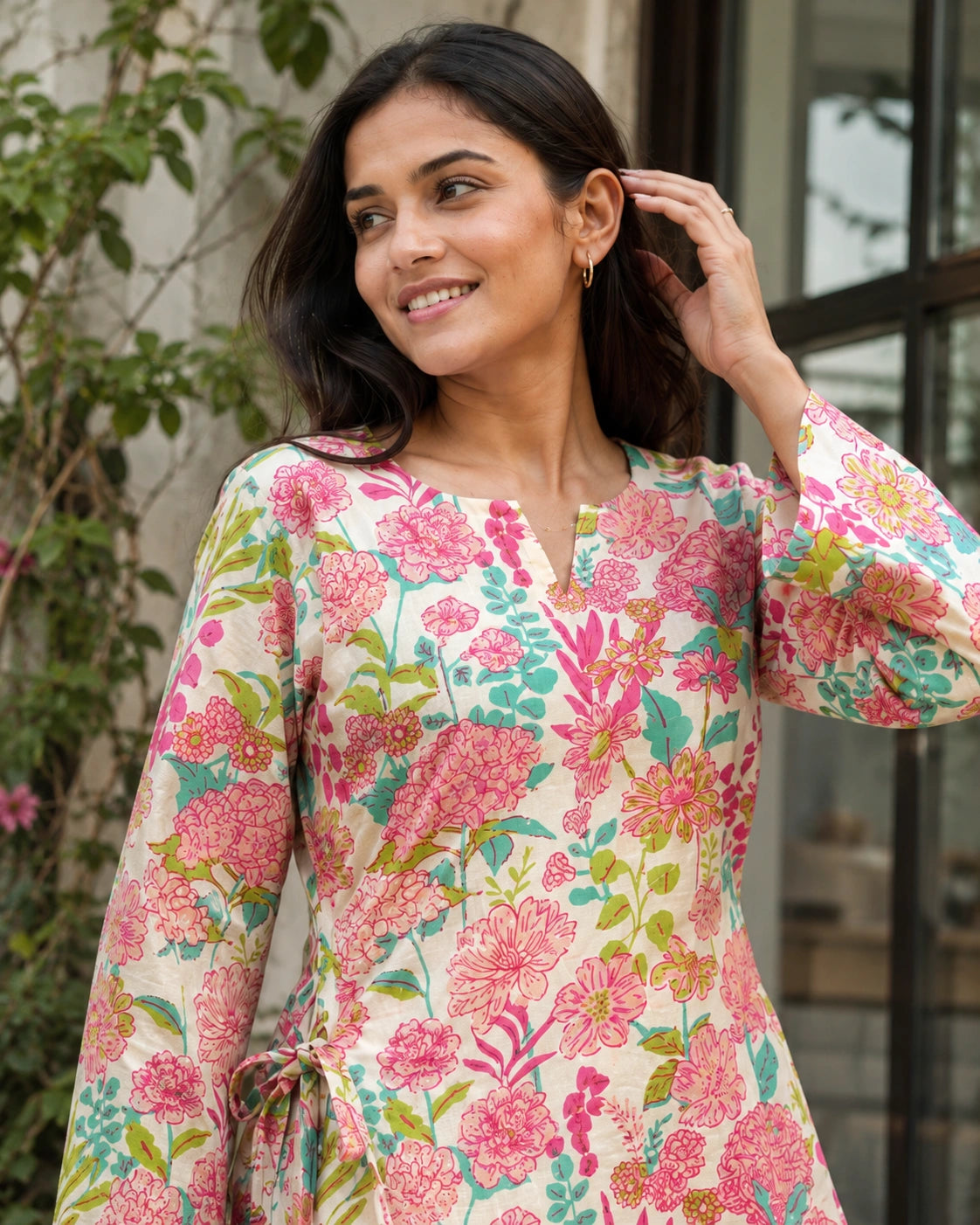 Surabhi Floral Garden Cotton Kurti