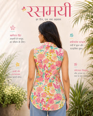 Rasmayi Floral Mulmul Cotton Kurti