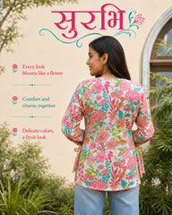 Surabhi Floral Garden Cotton Kurti