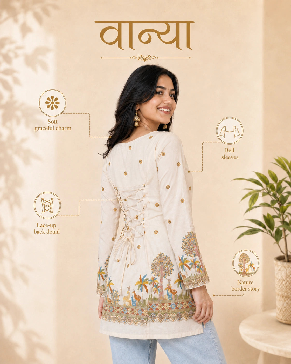 Vanya Nature-Inspired Kalamkari Cotton Kurti