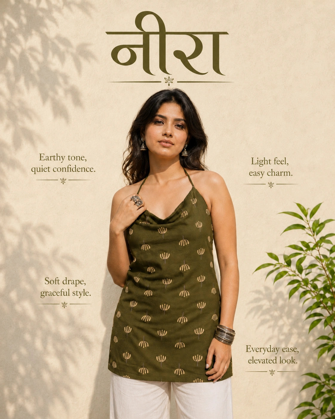 Nira Hand Block Print Cotton Short Kurti