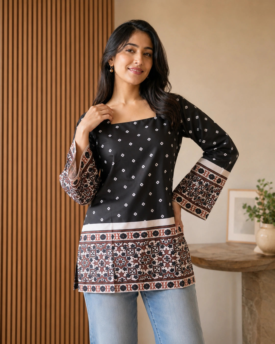 Chitrekha Border Print Kurti